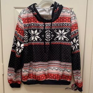 Meaneor Snow Flake JacketRed Black White Hooded  XXL Woman’s Unisex Jacket New